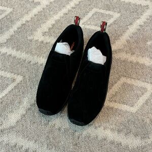 Women's JUNGLE MOC Slip-On Shoes Black Suede